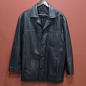 Leather overcoat by John Ashford